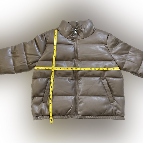 Sebby Collection Faux Leather Puffy Coat - Picture 4 of 7